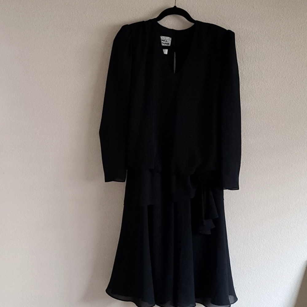 Black long sleeve semi-formal dress, size 8